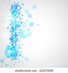 Abstract backdrop with blue elements. Copy space