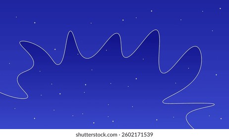 Abstract Backdrop Blue Night Sky With Stars Wavy Astrology Vector Design