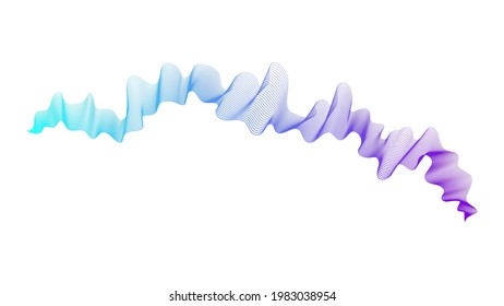 Abstract backdrop with blue and purple wave gradient lines on white background. Modern technology background, wave design. Vector illustration