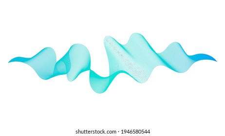 Abstract backdrop with blue wave gradient lines on white background. Modern technology background, wave design. Vector illustration