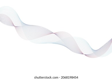 Abstrakte Hintergrund mit bunten Linien auf weißem Hintergrund. Moderne Technologie, Hintergrund, Wellendesign. Vektorgrafik
