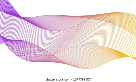 Abstract backdrop with colorful wave gradient lines on white background. Modern technology background, wave design. Vector illustration