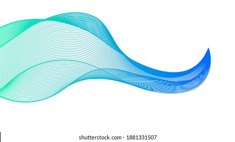 Fondo abstracto con líneas de degradado de ondas coloridas sobre fondo blanco. Fondo tecnológico moderno, diseño de olas. Ilustración del vector