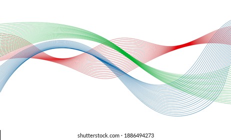 Abstract backdrop with colorful wave gradient lines on white background. Modern technology background, wave design. Vector illustration