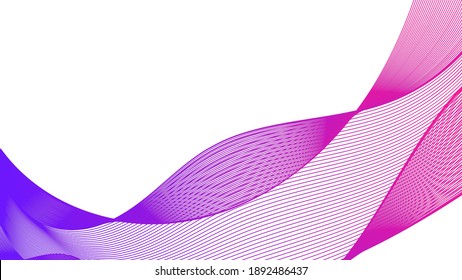 Fondo abstracto con líneas de degradado de ondas coloridas sobre fondo blanco. Fondo tecnológico moderno, diseño de olas. Ilustración del vector