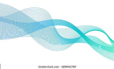 Fondo abstracto con líneas de degradado de ondas coloridas sobre fondo blanco. Fondo tecnológico moderno, diseño de olas. Ilustración del vector
