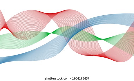 Abstract backdrop with colorful wave gradient lines on white background. Modern technology background, wave design. Vector illustration