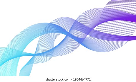 Abstract backdrop with colorful wave gradient lines on white background. Modern technology background, wave design. Vector illustration