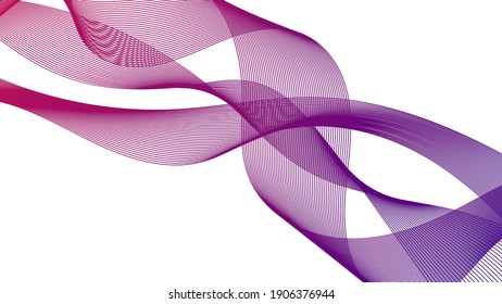 Abstract backdrop with colorful wave gradient lines on white background. Modern technology background, wave design. Vector illustration