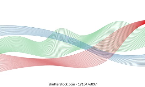 Abstract backdrop with colorful wave gradient lines on white background. Modern technology background, wave design. Vector illustration