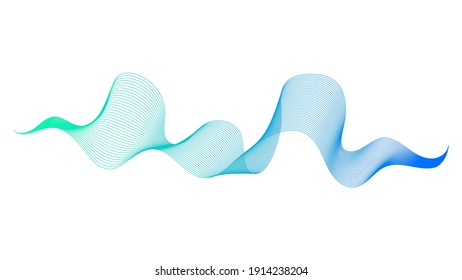 Abstract backdrop with colorful wave gradient lines on white background. Modern technology background, wave design. Vector illustration