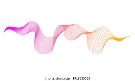 Fondo abstracto con líneas de degradado de ondas coloridas sobre fondo blanco. Fondo tecnológico moderno, diseño de olas. Ilustración del vector