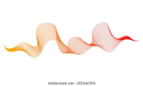 Fondo abstracto con líneas de degradado de ondas coloridas sobre fondo blanco. Fondo tecnológico moderno, diseño de olas. Ilustración del vector