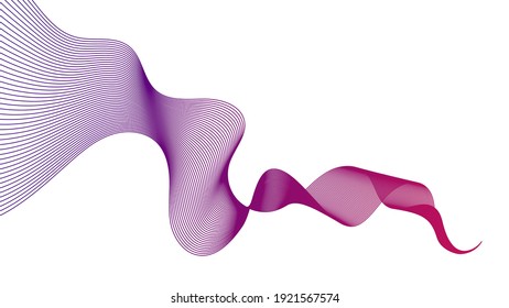 Abstract backdrop with colorful wave gradient lines on white background. Modern technology background, wave design. Vector illustration