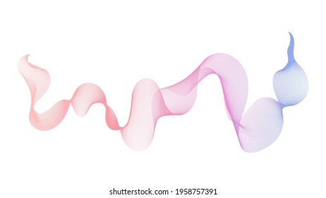 Abstract backdrop with colorful wave gradient lines on white background. Modern technology background, wave design. Vector illustration