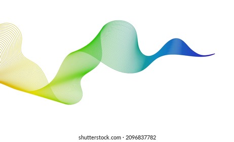 Abstract backdrop with colorful wave gradient lines on white background. Modern technology background, wave design. Vector illustration