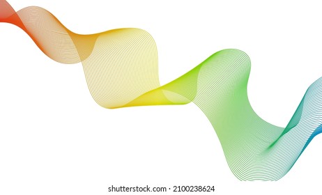 Abstract backdrop with colorful wave gradient lines on white background. Modern technology background, wave design. Vector illustration