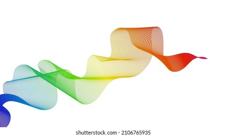 Abstract backdrop with colorful wave gradient lines on white background. Modern technology background, wave design. Vector illustration