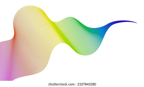 Abstract backdrop with colorful wave gradient lines on white background. Modern technology background, wave design. Vector illustration