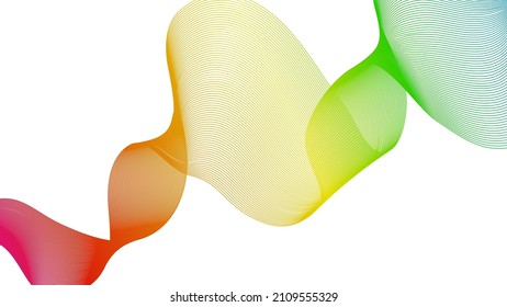 Abstract backdrop with colorful wave gradient lines on white background. Modern technology background, wave design. Vector illustration