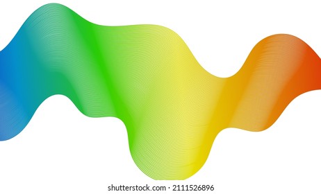 Fondo abstracto con líneas de degradado de ondas coloridas sobre fondo blanco. Fondo tecnológico moderno, diseño de olas. Ilustración del vector