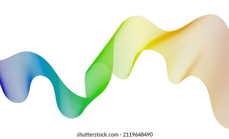 Abstract backdrop with colorful wave gradient lines on white background. Modern technology background, wave design. Vector illustration