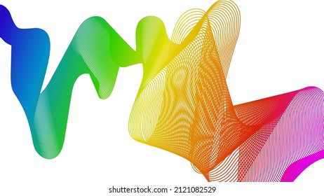 Fondo abstracto con líneas de degradado de ondas coloridas sobre fondo blanco. Fondo tecnológico moderno, diseño de olas. Ilustración del vector