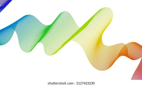 Abstract backdrop with colorful wave gradient lines on white background. Modern technology background, wave design. Vector illustration