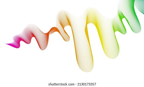Abstract backdrop with colorful wave gradient lines on white background. Modern technology background, wave design. Vector illustration