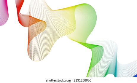 Abstract backdrop with colorful wave gradient lines on white background. Modern technology background, wave design. Vector illustration