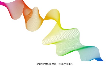 Fondo abstracto con líneas de degradado de ondas coloridas sobre fondo blanco. Fondo tecnológico moderno, diseño de olas. Ilustración del vector