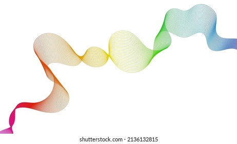 Fondo abstracto con líneas de degradado de ondas coloridas sobre fondo blanco. Fondo tecnológico moderno, diseño de olas. Ilustración del vector