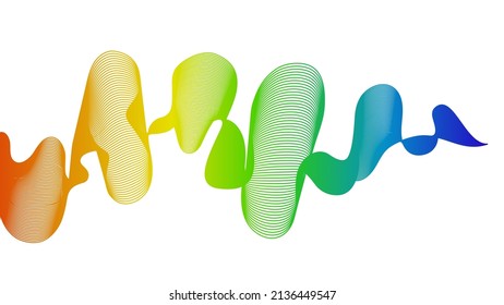 Abstract backdrop with colorful wave gradient lines on white background. Modern technology background, wave design. Vector illustration