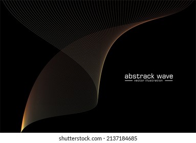 Abstract backdrop with colorful wave gradient lines on black background. Modern technology background, wave design. Wave line art, Curved smooth design. Vector illustration EPS 10.