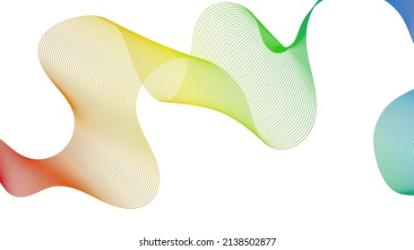 Abstract backdrop with colorful wave gradient lines on white background. Modern technology background, wave design. Vector illustration