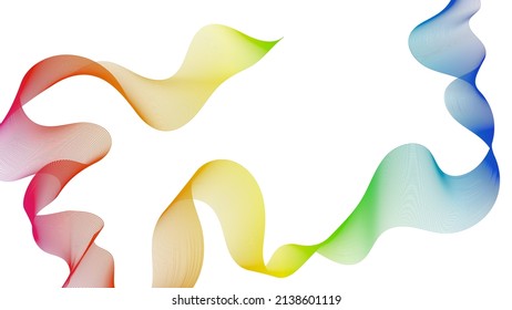 Abstract backdrop with colorful wave gradient lines on white background. Modern technology background, wave design. Vector illustration