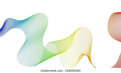 Abstract backdrop with colorful wave gradient lines on white background. Modern technology background, wave design. Vector illustration