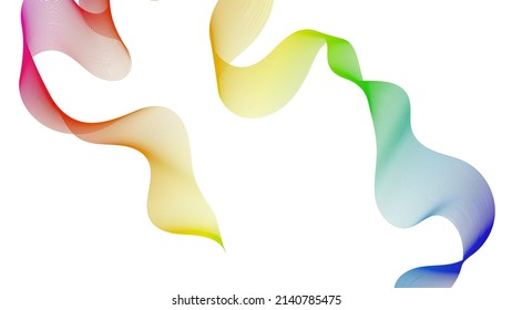 Abstract backdrop with colorful wave gradient lines on white background. Modern technology background, wave design. Vector illustration