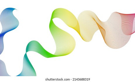 Abstract backdrop with colorful wave gradient lines on white background. Modern technology background, wave design. Vector illustration