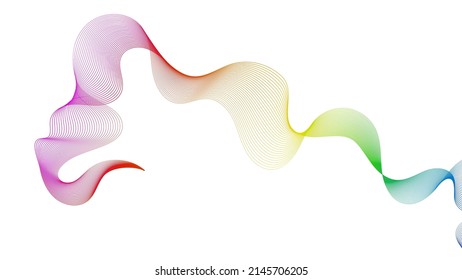 Abstract backdrop with colorful wave gradient lines on white background. Modern technology background, wave design. Vector illustration