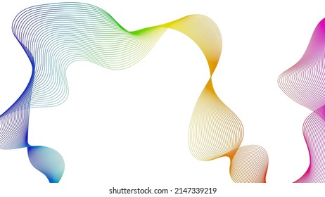 Abstract backdrop with colorful wave gradient lines on white background. Modern technology background, wave design. Vector illustration
