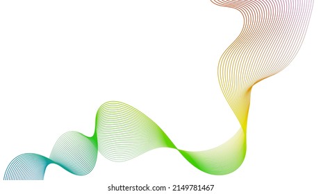 Abstract backdrop with colorful wave gradient lines on white background. Modern technology background, wave design. Vector illustration