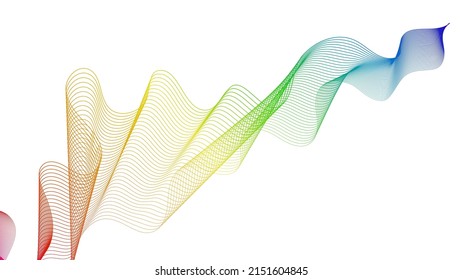 Abstract backdrop with colorful wave gradient lines on white background. Modern technology background, wave design. Vector illustration