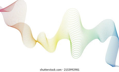 Fondo abstracto con líneas de degradado de ondas coloridas sobre fondo blanco. Fondo tecnológico moderno, diseño de olas. Ilustración del vector