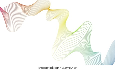 Abstract backdrop with colorful wave gradient lines on white background. Modern technology background, wave design. Vector illustration