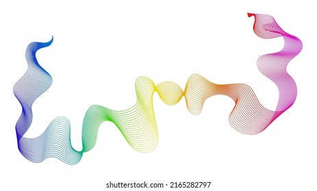 Fondo abstracto con líneas de degradado de ondas coloridas sobre fondo blanco. Fondo tecnológico moderno, diseño de olas. Ilustración del vector
