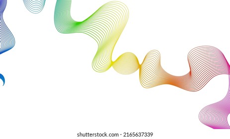 Fondo abstracto con líneas de degradado de ondas coloridas sobre fondo blanco. Fondo tecnológico moderno, diseño de olas. Ilustración del vector