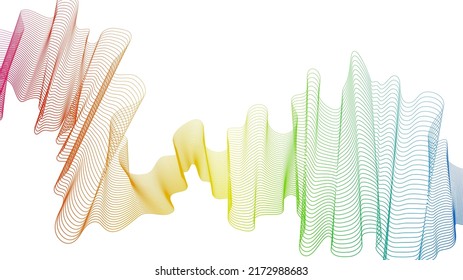 Abstract backdrop with colorful wave gradient lines on white background. Modern technology background, wave design. Vector illustration
