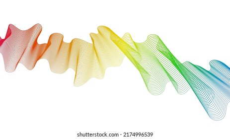 Abstract backdrop with colorful wave gradient lines on white background. Modern technology background, wave design. Vector illustration