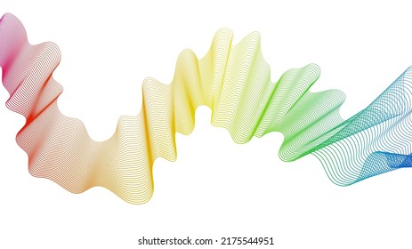 Fondo abstracto con líneas de degradado de ondas coloridas sobre fondo blanco. Fondo tecnológico moderno, diseño de olas. Ilustración del vector